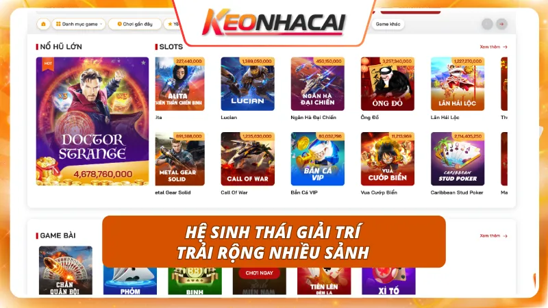 Kho trò chơi đa sắc màu phục vụ trọn vẹn mọi sở thích