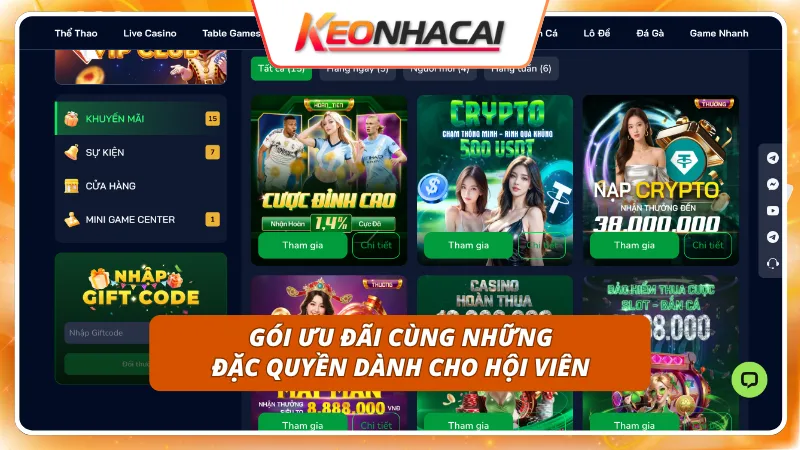 Gói ưu đãi chào mừng cùng đãi ngộ phân cấp thành viên cực chất